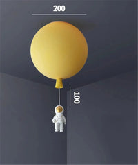 Plafonnier LED nordique « Astronaute et Ballons » pour Enfants | Marco Lucetti Jaune s