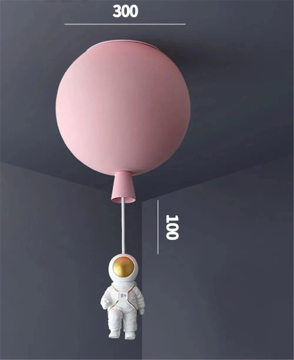 Plafonnier LED nordique « Astronaute et Ballons » pour Enfants | Marco Lucetti Rose l