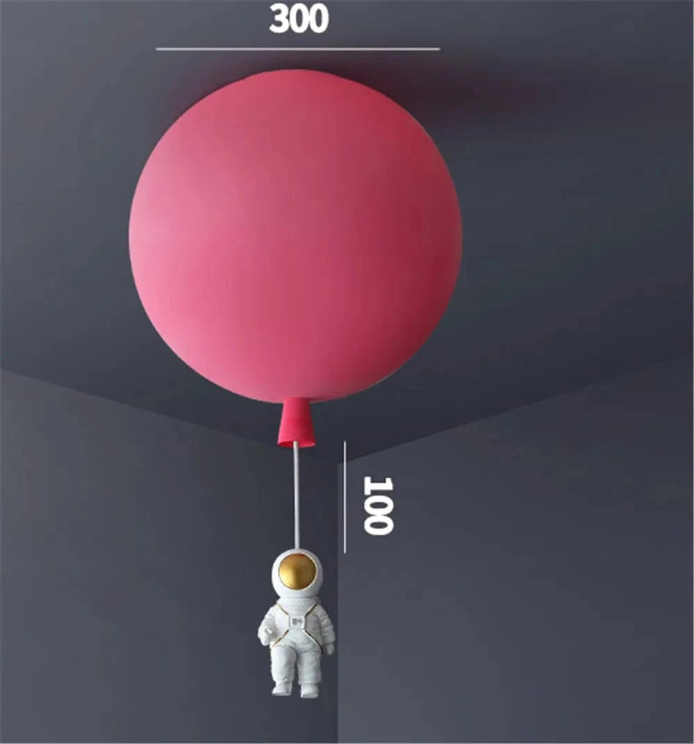 Plafonnier LED nordique « Astronaute et Ballons » pour Enfants | Marco Lucetti Rose rouge l