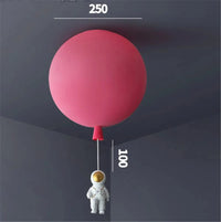 Plafonnier LED nordique « Astronaute et Ballons » pour Enfants | Marco Lucetti Rose rouge m