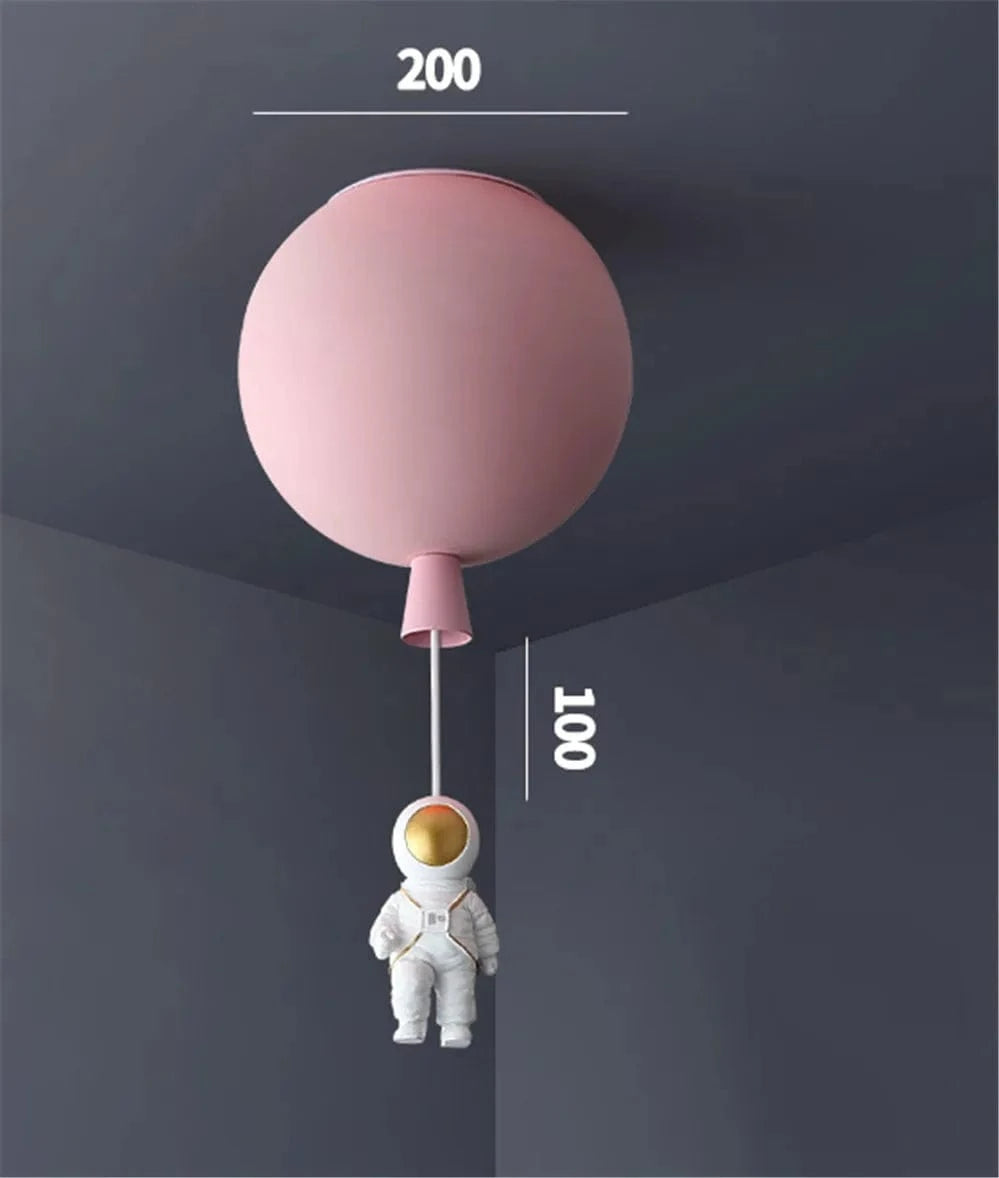 Plafonnier LED nordique « Astronaute et Ballons » pour Enfants | Marco Lucetti Rose s