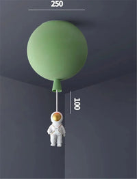 Plafonnier LED nordique « Astronaute et Ballons » pour Enfants | Marco Lucetti Vert m