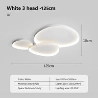 Plafonnier LED nordique au design épuré | Marco Lucetti Blanc-125cm / Lumière trichromatique / 220V