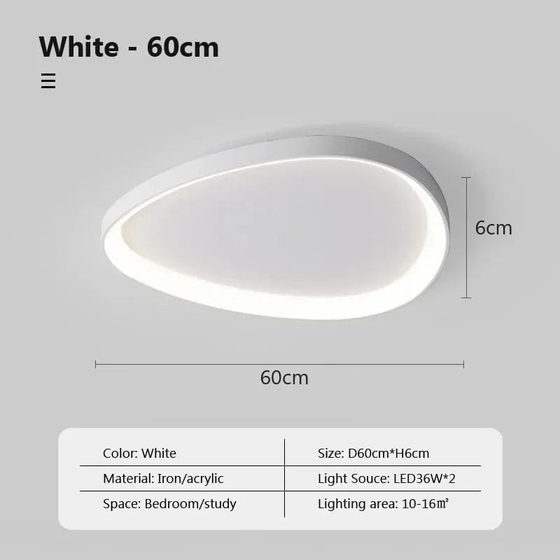 Plafonnier LED nordique au design épuré | Marco Lucetti Blanc-60cm / Lumière trichromatique / 220V