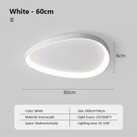 Plafonnier LED nordique au design épuré | Marco Lucetti Blanc-60cm / Lumière trichromatique / 220V