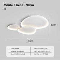 Plafonnier LED nordique au design épuré | Marco Lucetti Blanc-90cm / Lumière trichromatique / 220V