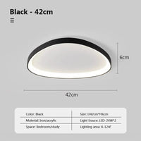 Plafonnier LED nordique au design épuré | Marco Lucetti Noir-42cm / Lumière trichromatique / 220V