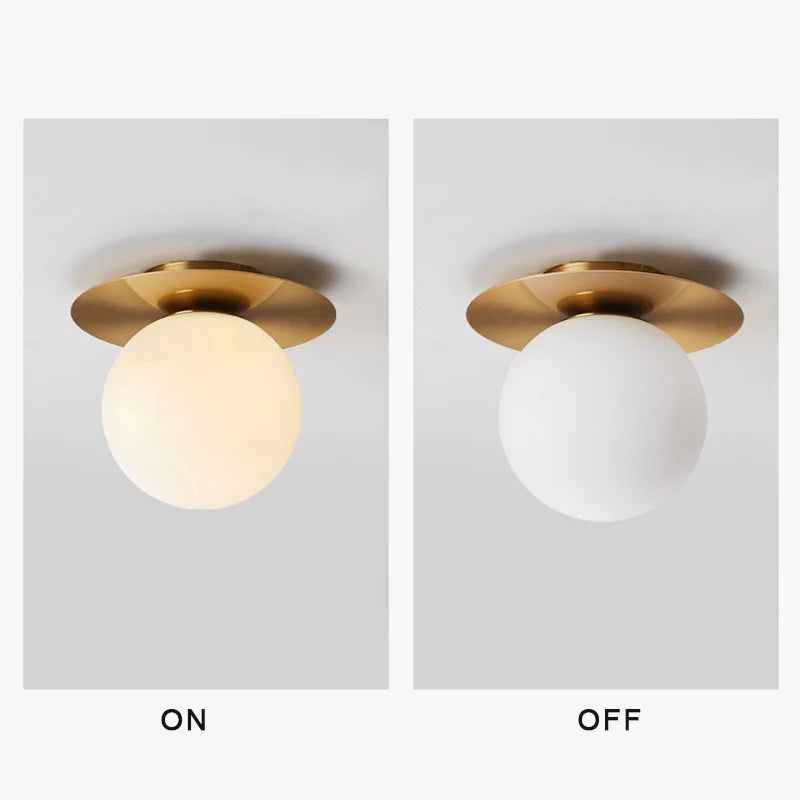 Plafonnier LED Nordique avec Boule en Verre Dépoli pour Intérieur - Concept Lumière