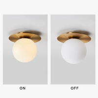 Plafonnier LED Nordique avec Boule en Verre Dépoli pour Intérieur - Concept Lumière