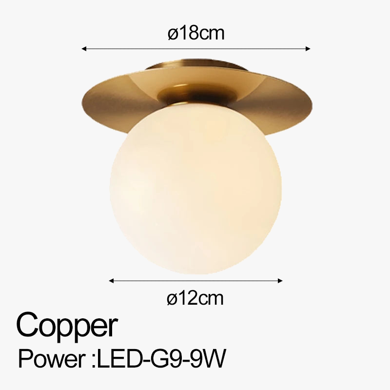 Plafonnier LED Nordique avec Boule en Verre Dépoli pour Intérieur - Concept Lumière