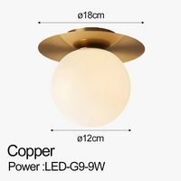 Plafonnier LED Nordique avec Boule en Verre Dépoli pour Intérieur - Concept Lumière