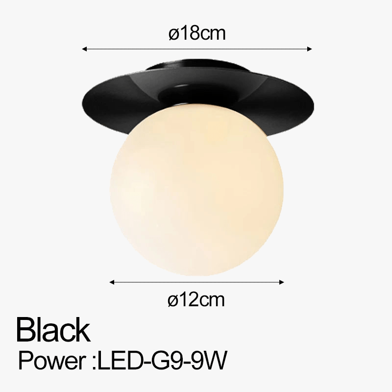 Plafonnier LED Nordique avec Boule en Verre Dépoli pour Intérieur - Concept Lumière | Marco Lucetti