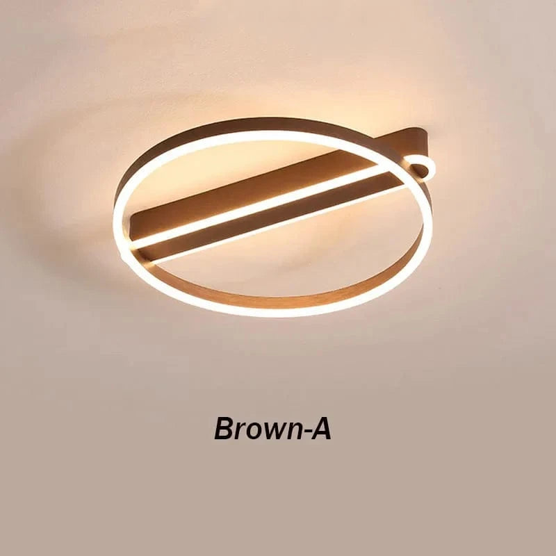 Plafonnier LED Nordique Circulaire en Acrylique Simple | Marco Lucetti Marron-A / Lumière neutre / Diamètre 52 cm