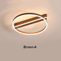 Plafonnier LED Nordique Circulaire en Acrylique Simple | Marco Lucetti Marron-A / Lumière neutre / Diamètre 52 cm