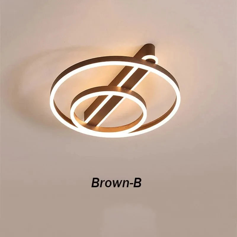 Plafonnier LED Nordique Circulaire en Acrylique Simple | Marco Lucetti Marron-B / Lumière blanche / Diamètre 42 cm