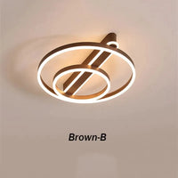 Plafonnier LED Nordique Circulaire en Acrylique Simple | Marco Lucetti Marron-B / Lumière blanche / Diamètre 42 cm