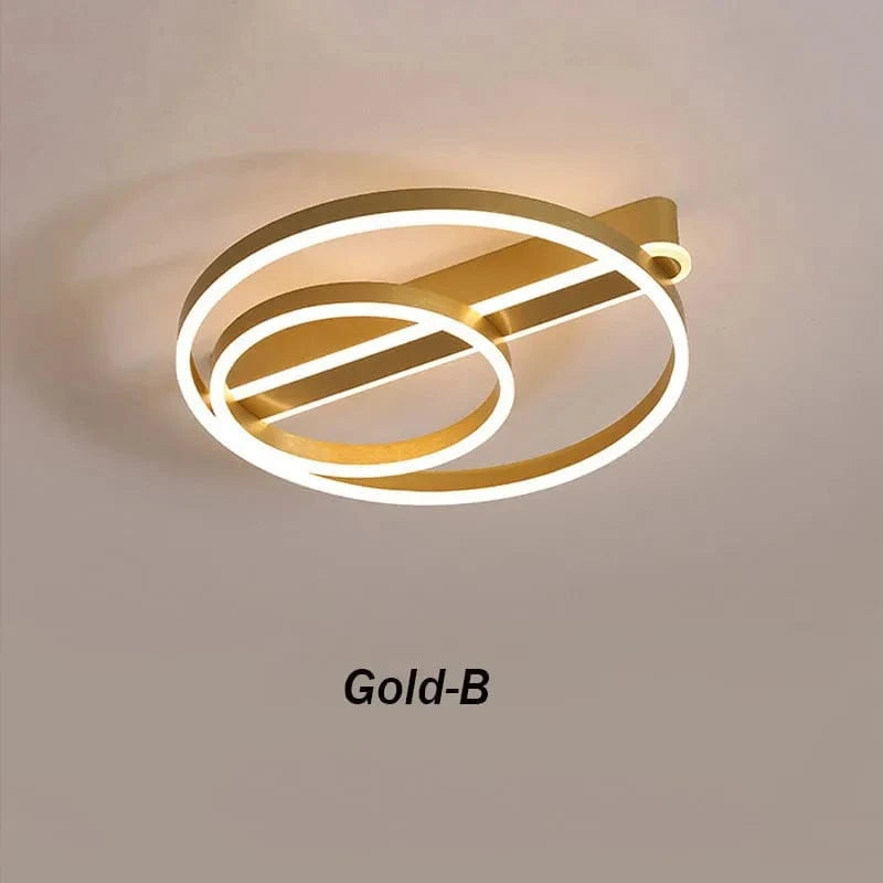 Plafonnier LED Nordique Circulaire en Acrylique Simple | Marco Lucetti Or-B / Lumière blanche / Diamètre 42 cm