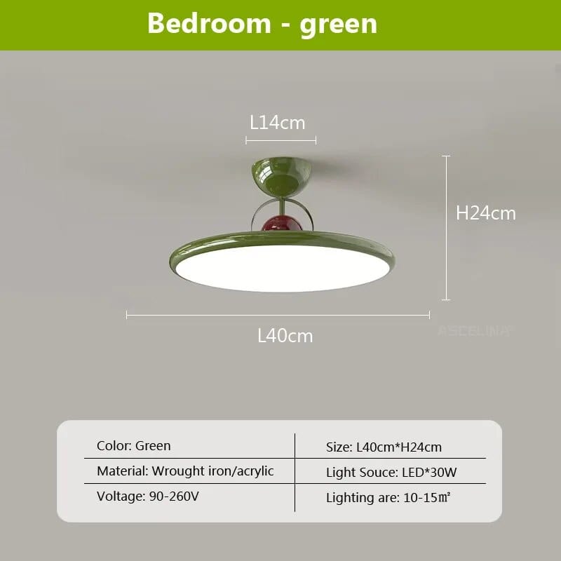 Plafonnier LED nordique crème avec design soucoupe volante | Marco Lucetti 40 cm Vert / Blanc froid