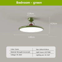 Plafonnier LED nordique crème avec design soucoupe volante | Marco Lucetti 40 cm Vert / Blanc froid