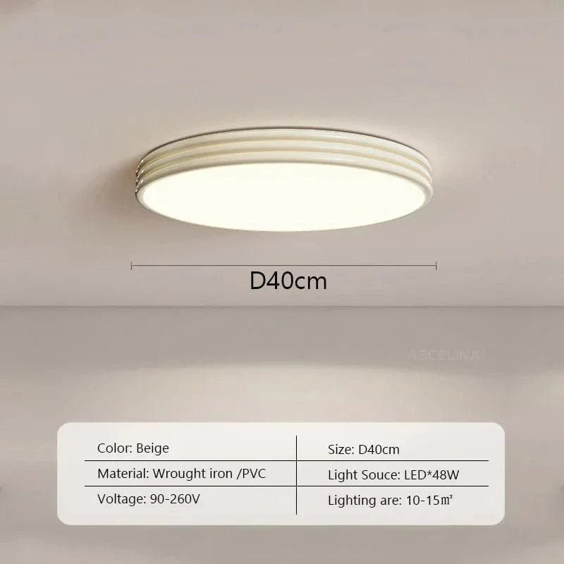 Plafonnier LED Nordique Crémeux-Vent | Marco Lucetti L40CM / Luminosité variable