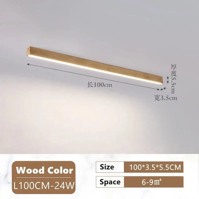 Plafonnier LED Nordique en Aluminium - Allée aux Grains | Marco Lucetti Couleur Bois L100CM / Blanc chaud