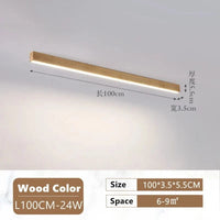 Plafonnier LED Nordique en Aluminium - Allée aux Grains | Marco Lucetti Couleur Bois L100CM / Blanc chaud