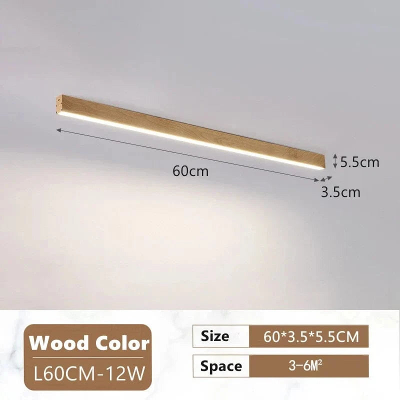Plafonnier LED Nordique en Aluminium - Allée aux Grains | Marco Lucetti Couleur Bois L60CM / Blanc chaud