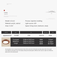 Plafonnier LED nordique en bois et acrylique anti lumière bleue | Marco Lucetti