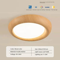 Plafonnier LED nordique en bois et acrylique anti lumière bleue | Marco Lucetti LCL112 46cm Bois / Blanc froid-Pas de RC