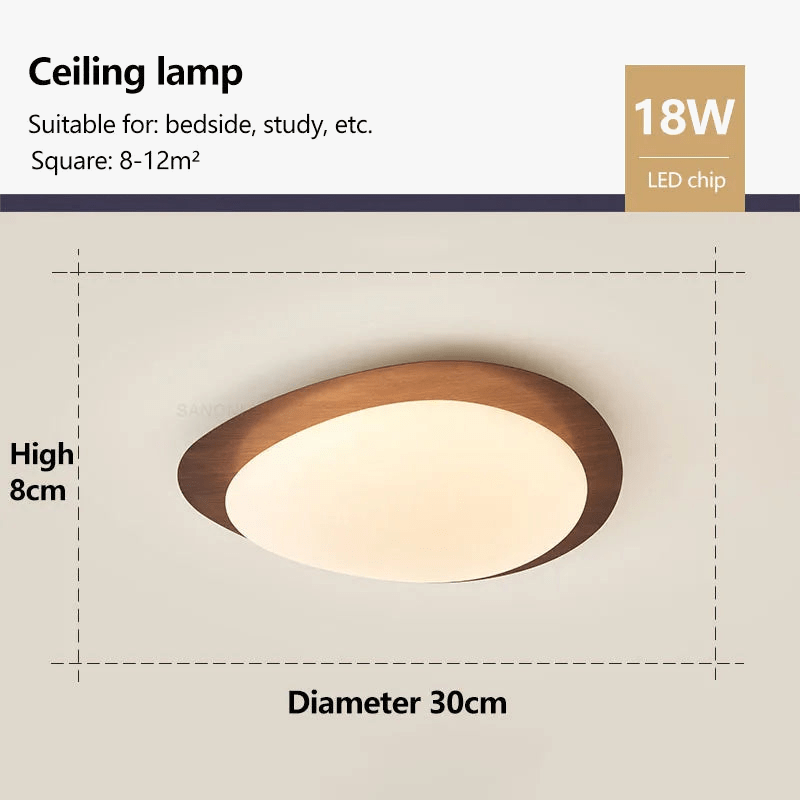 Plafonnier LED nordique en bois pour intérieur - Luminaire chic pour toutes les pièces | Marco Lucetti