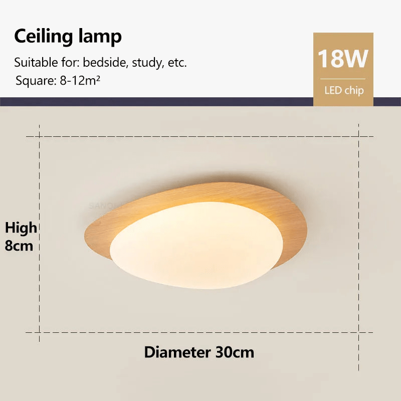 Plafonnier LED nordique en bois pour intérieur - Luminaire chic pour toutes les pièces | Marco Lucetti