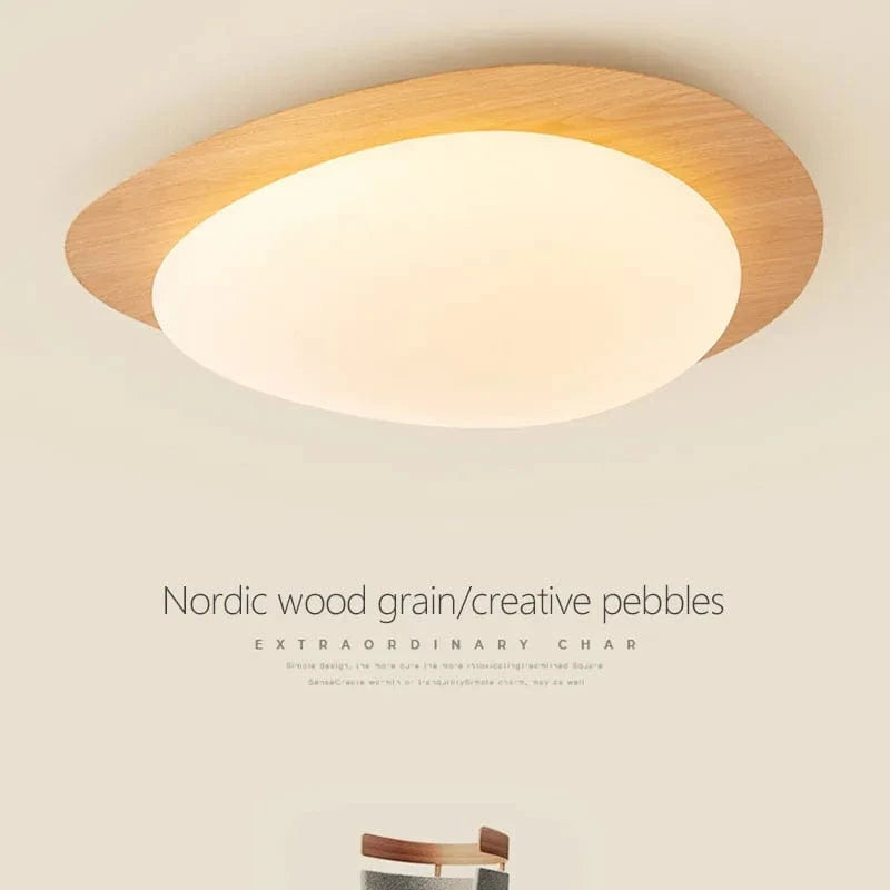 Plafonnier LED nordique en bois pour intérieur - Luminaire chic pour toutes les pièces | Marco Lucetti