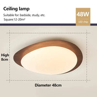 Plafonnier LED nordique en bois pour intérieur - Luminaire chic pour toutes les pièces | Marco Lucetti B P48cm / Blanc chaud