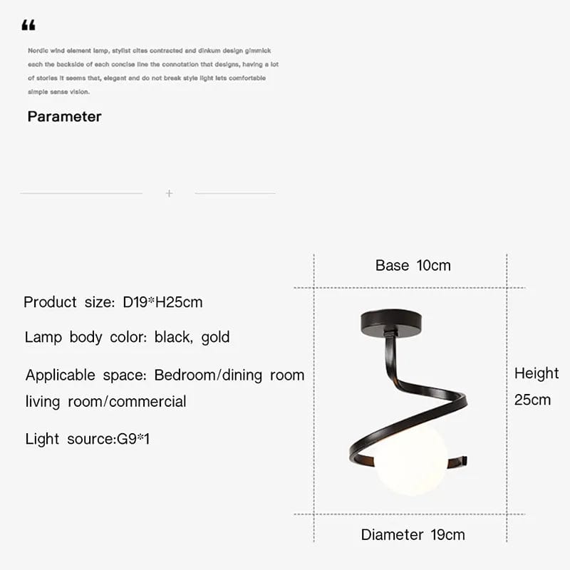 Plafonnier LED Nordique en Boule de Verre | Marco Lucetti