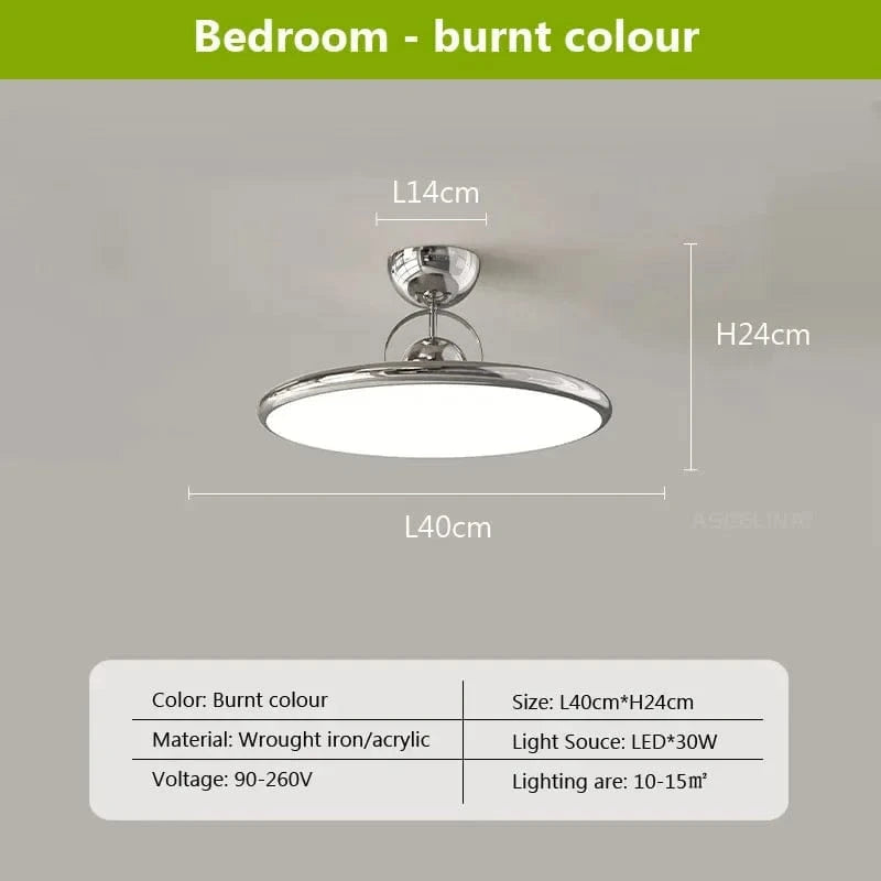 Plafonnier LED nordique en fer avec soucoupe volante - Luminaire décoratif d'intérieur | Marco Lucetti 40 cm brûlé