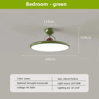 Plafonnier LED nordique en fer avec soucoupe volante - Luminaire décoratif d'intérieur | Marco Lucetti 40 cm Vert