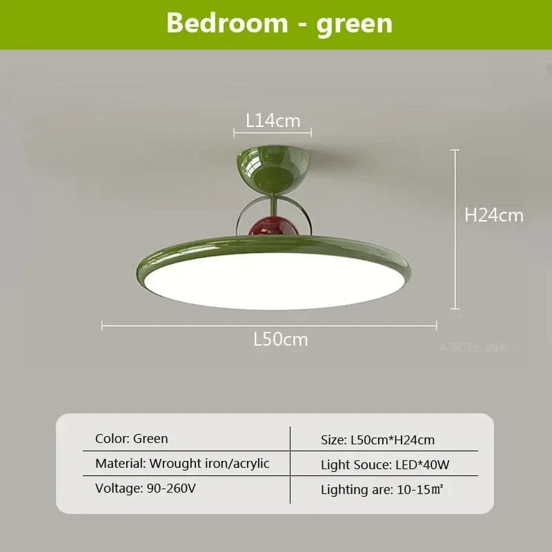Plafonnier LED nordique en fer avec soucoupe volante - Luminaire décoratif d'intérieur | Marco Lucetti 50 cm Vert