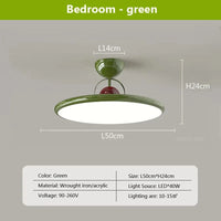 Plafonnier LED nordique en fer crème avec soucoupe volante - Édition Spéciale | Marco Lucetti 50 cm Vert / Lumière tricolore