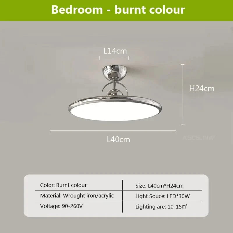 Plafonnier LED nordique en fer crème - Soucoupe volante | Marco Lucetti 40 cm brûlé / Lumière tricolore