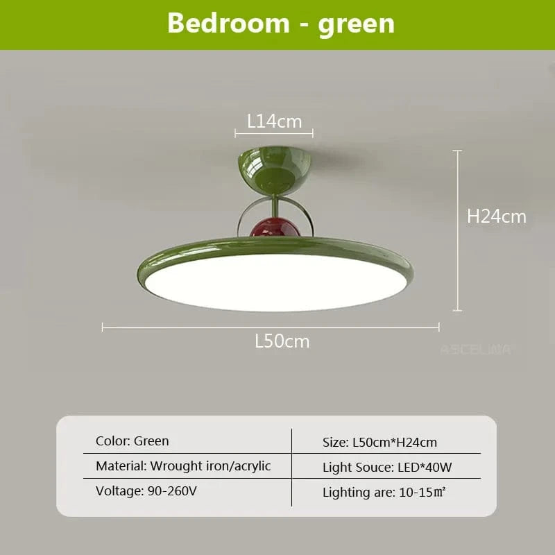 Plafonnier LED nordique en fer crème - Soucoupe volante | Marco Lucetti 50 cm Vert / Lumière tricolore