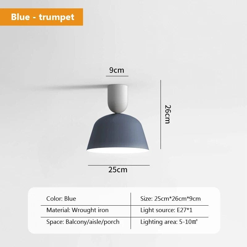 Plafonnier LED nordique en métal - Style Moderne | Marco Lucetti 25CMbleu / Blanc chaud