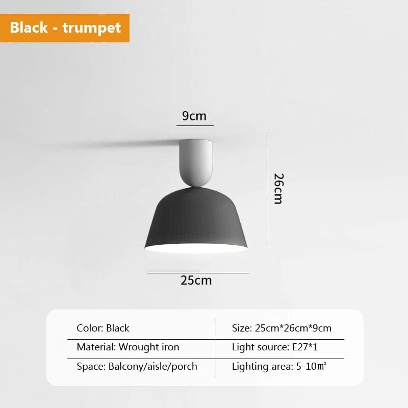 Plafonnier LED nordique en métal - Style Moderne | Marco Lucetti 25CMnoir / Blanc chaud