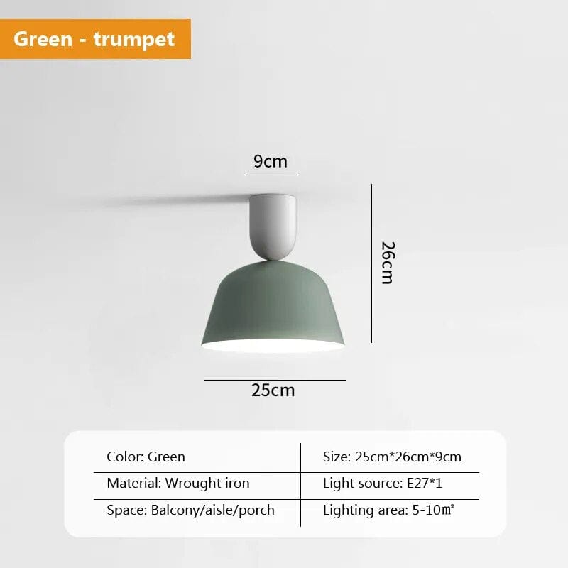 Plafonnier LED nordique en métal - Style Moderne | Marco Lucetti 25CMvert / Blanc chaud