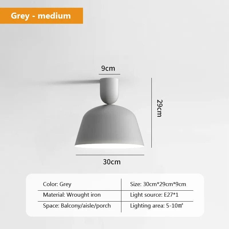 Plafonnier LED nordique en métal - Style Moderne | Marco Lucetti 30CMgris / Blanc chaud