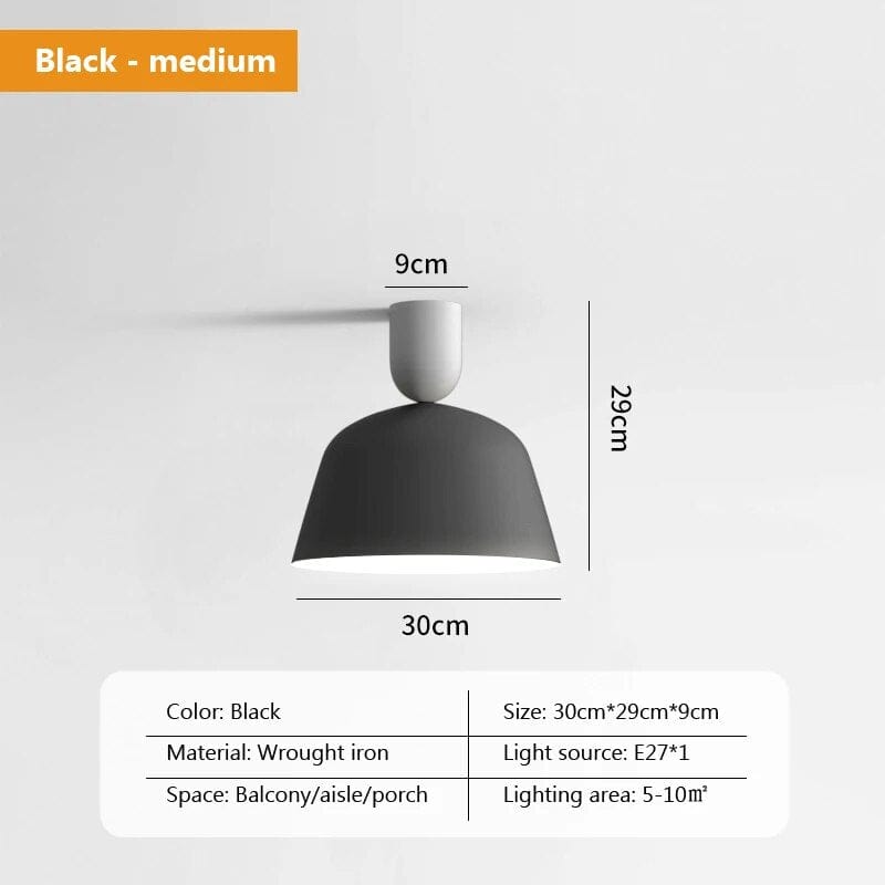 Plafonnier LED nordique en métal - Style Moderne | Marco Lucetti 30CMnoir / Blanc chaud