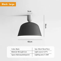 Plafonnier LED nordique en métal - Style Moderne | Marco Lucetti 40CMnoir / Blanc chaud