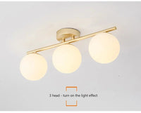 Plafonnier LED Nordique en Verre Boule Créative Dorée - Collection Scandinave