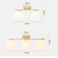 Plafonnier LED Nordique en Verre Boule Créative Dorée - Collection Scandinave
