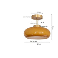 Plafonnier LED nordique IWHD pour maison moderne : cuivre jaune et verre abat-jour | Marco Lucetti Orange 4