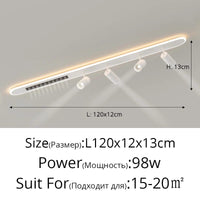 Plafonnier LED Nordique Long pour Intérieur avec Projecteurs - Collection Scandinave | Marco Lucetti